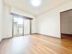 リビング横には南向きの大型のバルコニーが付いています。
明るい光が入って、開放感ある雰囲気です。