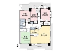 ■東南角部屋！95㎡の専有面積■
陽当たりはもちろん、開放的な眺望も楽しめます♪