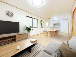 <バーチャル家具写真>
LDKは14.87帖♪
光を取り込む窓も多いので
日中は陽がしっかりと室内に入ります。